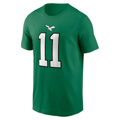 Nike A.J. Brown Philadelphia Eagles Alternate Player Name & Number T-Shirt Kelly Green