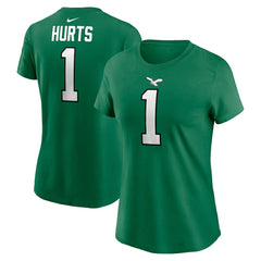 Nike Jalen Hurts Philadelphia Eagles Women's Player Name & Number T-Shirt Kelly Green