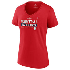 St. Louis Cardinals Fanatics Women's 2022 NL Central Division Champions Locker Room V-Neck T-Shirt - Red - Fanatics Sale