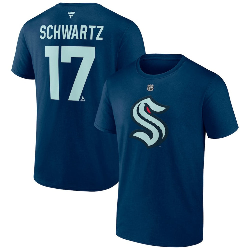 Jaden Schwartz Seattle Kraken Fanatics Special Edition 2.0 Name & Number T-Shirt - Deep Sea Blue - NHL 5079567
