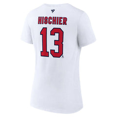 Nico Hischier New Jersey Devils Fanatics Women's Special Edition 2.0 Name & Number V-Neck T-Shirt - White - NHL 5079597