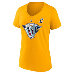 Roman Josi Nashville Predators Fanatics Women's Special Edition 2.0 Name & Number V-Neck T-Shirt - Yellow - NHL 5079635