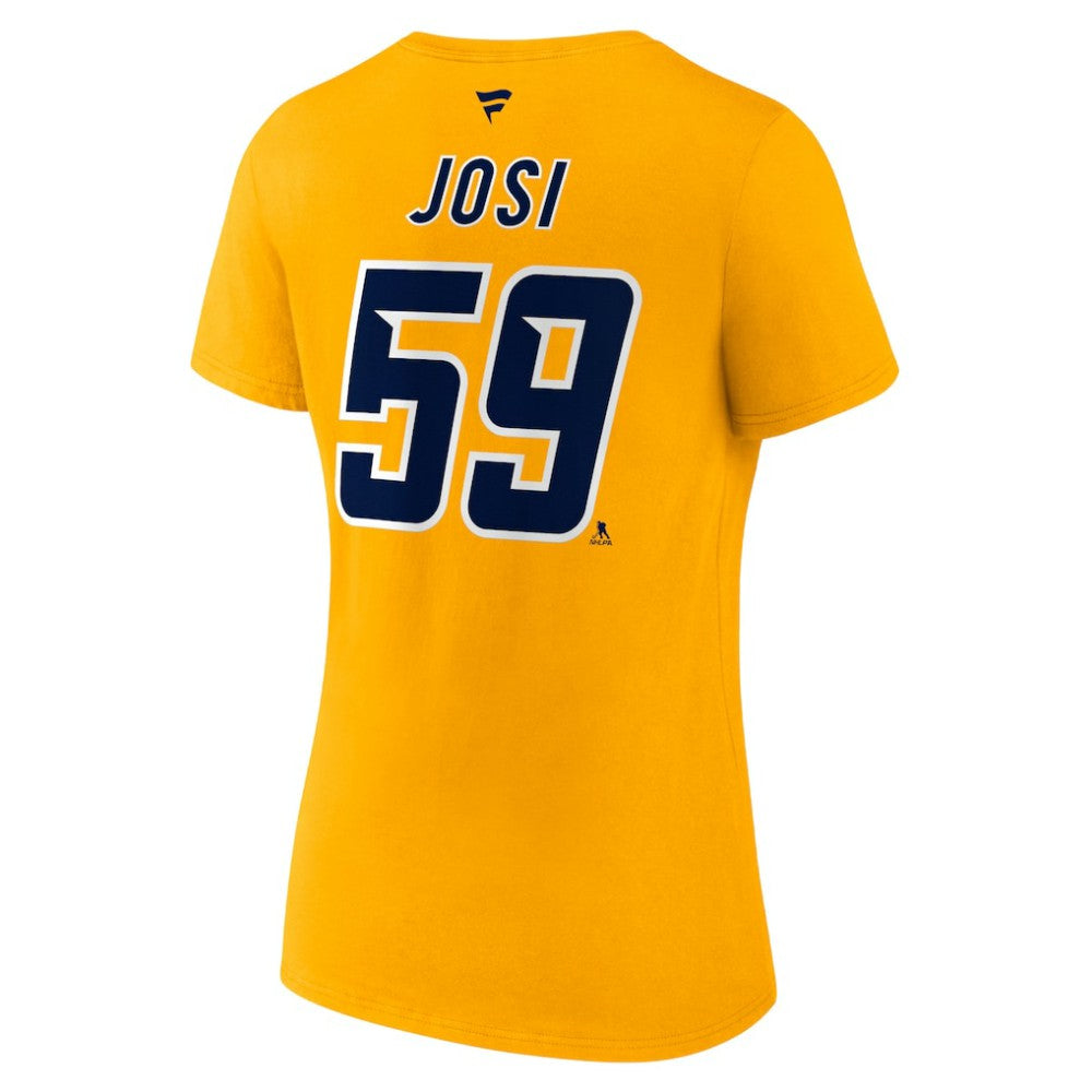 Roman Josi Nashville Predators Fanatics Women's Special Edition 2.0 Name & Number V-Neck T-Shirt - Yellow - NHL 5079635