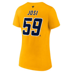 Roman Josi Nashville Predators Fanatics Women's Special Edition 2.0 Name & Number V-Neck T-Shirt - Yellow - NHL 5079635