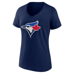Toronto Blue Jays Women's Official Logo V-Neck T-Shirt - Navy - MLB Lifestyle