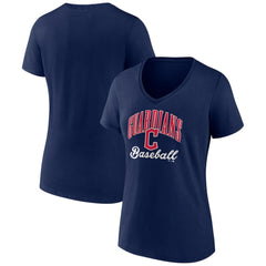 Cleveland Guardians Women's Victory Script Team V-Neck T-Shirt - Navy - MLB Sale