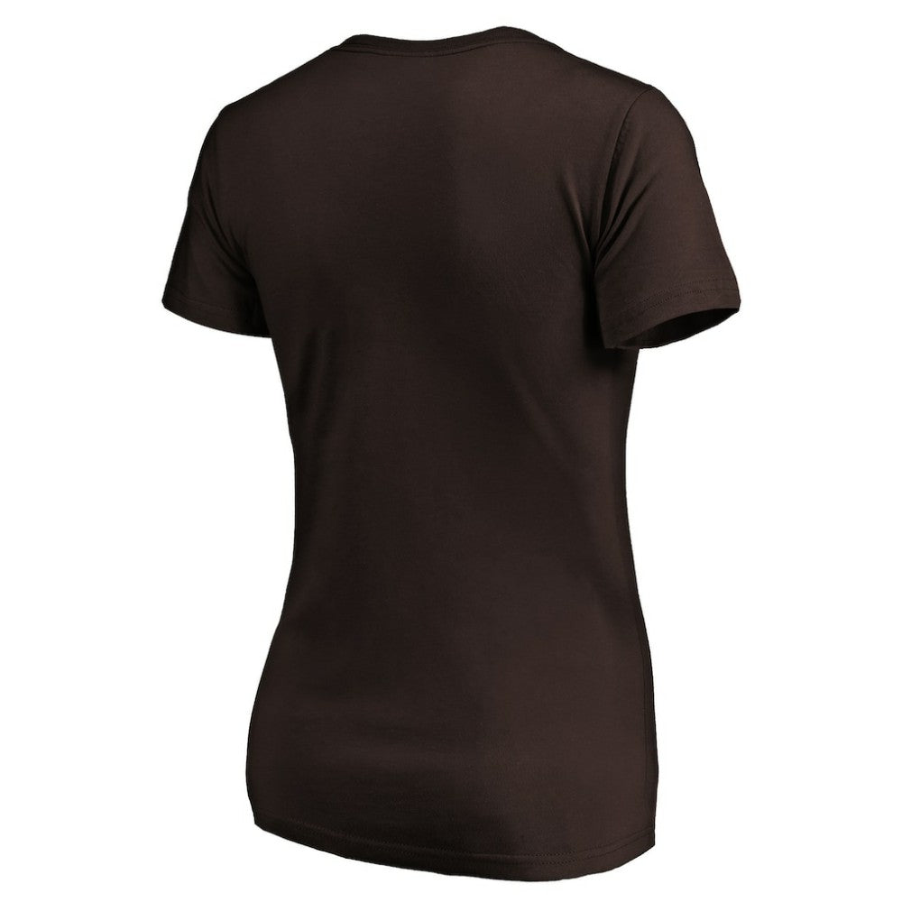 San Diego Padres Women's Victory Script Team V-Neck T-Shirt - Brown - MLB on Sale
