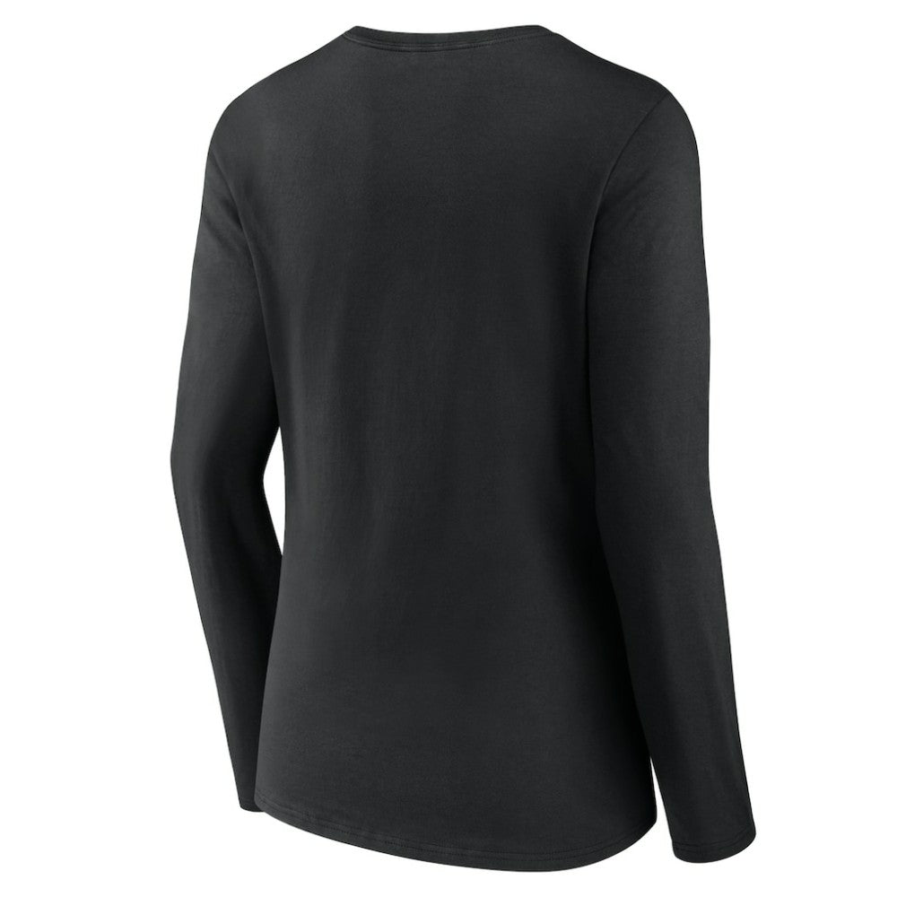 Baltimore Orioles Women's Victory Script Long Sleeve V-Neck T-Shirt - Black - MLB Discount