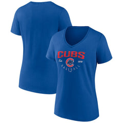 Chicago Cubs Women's Live For It Team V-Neck T-Shirt - Royal - MLB on Sale