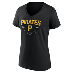 Pittsburgh Pirates Women's Live For It Team V-Neck T-Shirt - Black - MLB Online