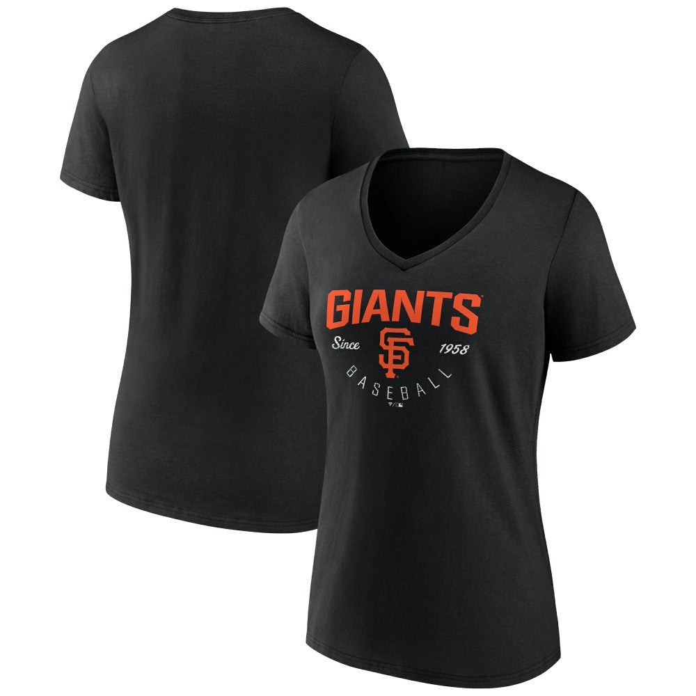 San Francisco Giants Women's Live For It Team V-Neck T-Shirt - Black - MLB Online