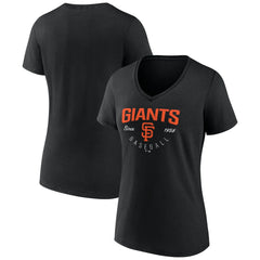 San Francisco Giants Women's Live For It Team V-Neck T-Shirt - Black - MLB Online