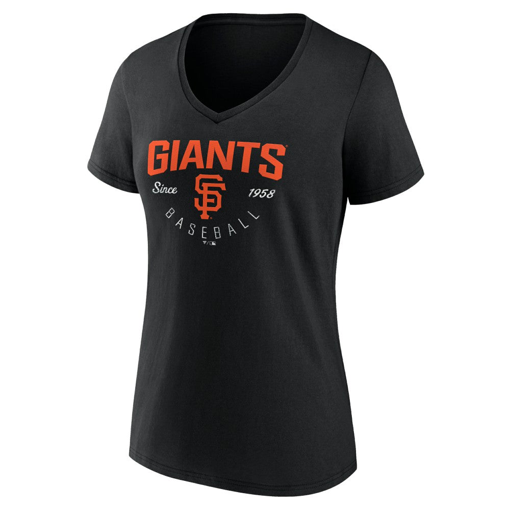 San Francisco Giants Women's Live For It Team V-Neck T-Shirt - Black - MLB Online