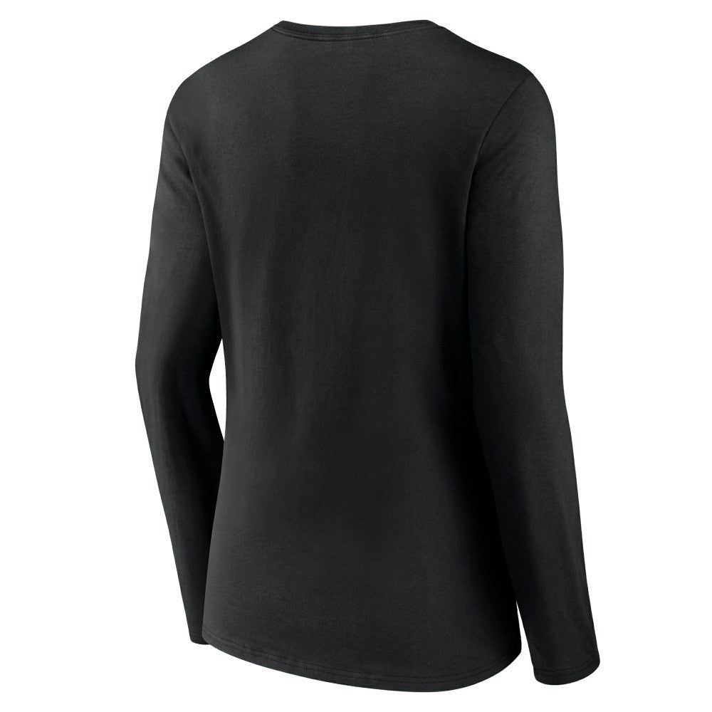 Miami Marlins Women's Live For It Long Sleeve Long Sleeve V-Neck T-Shirt - Black - MLB on Sale