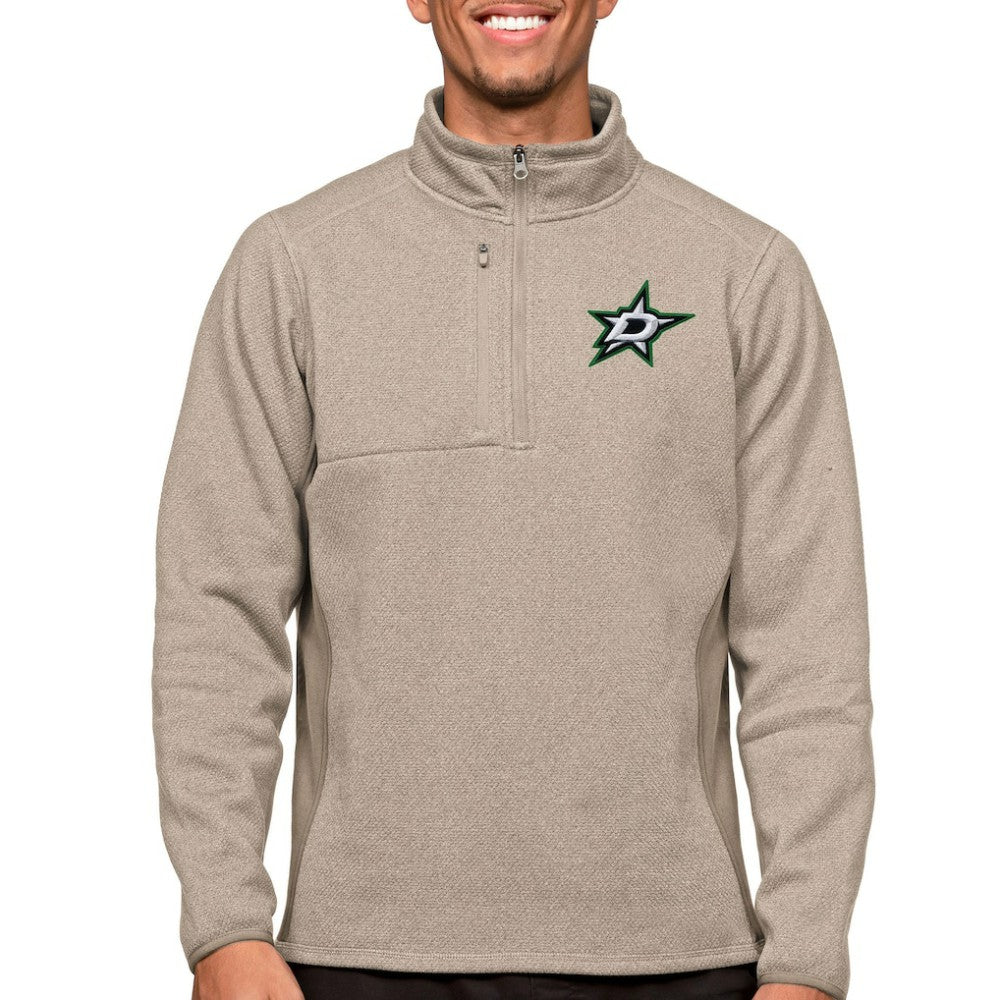 Dallas Stars Antigua Course Quarter-Zip Pullover Top - Oatmeal - NHL 5082362