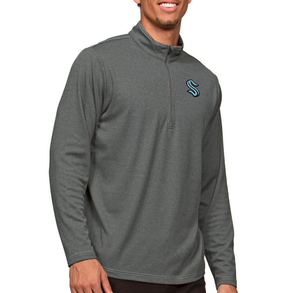 Seattle Kraken Antigua Epic Quarter-Zip Pullover Top - Heather Charcoal - NHL 5082637