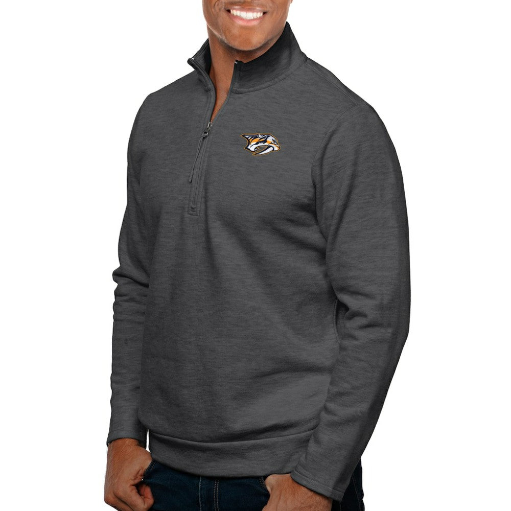 Nashville Predators Antigua Gambit Quarter-Zip Pullover Top - Charcoal - NHL 5082727