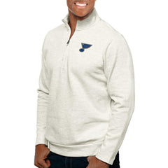 St. Louis Blues Antigua Gambit Quarter-Zip Pullover Top - Oatmeal - NHL 5082771