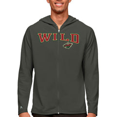 Minnesota Wild Antigua Legacy Full-Zip Hoodie - Charcoal - NHL 5082851