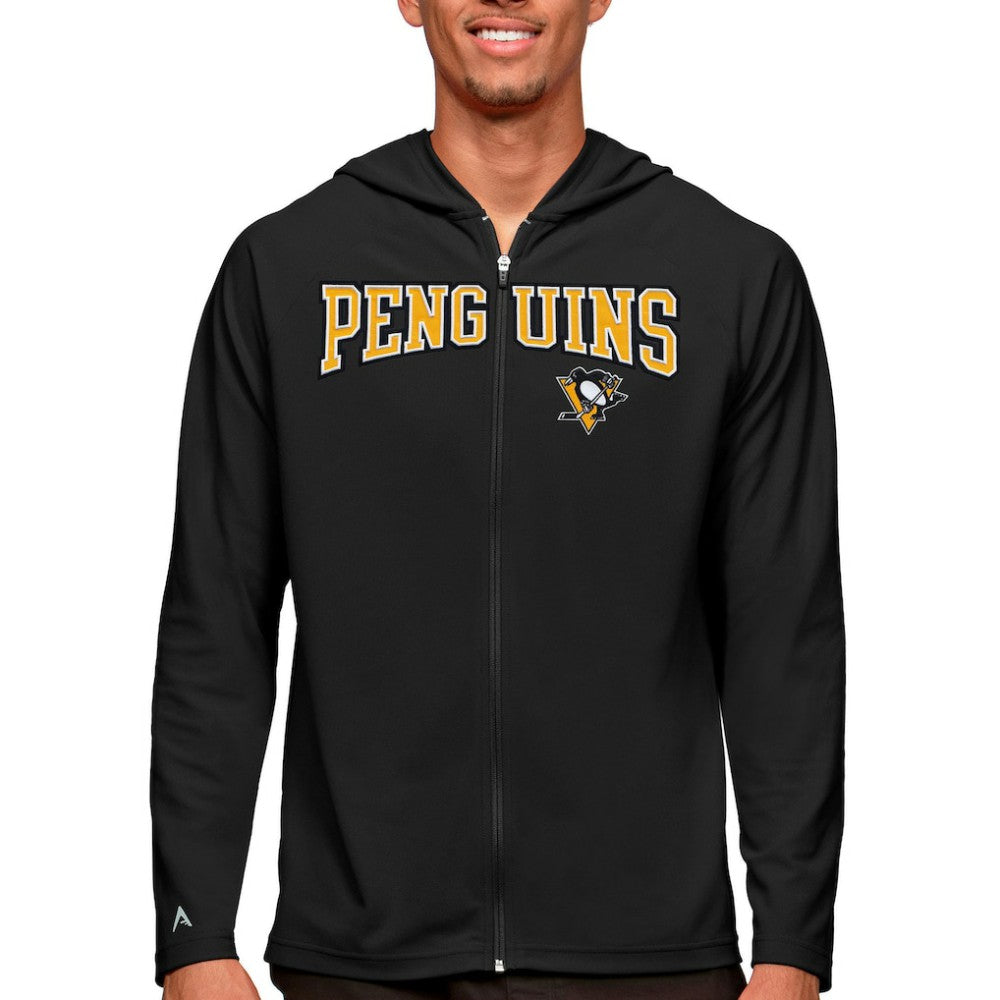 Pittsburgh Penguins Antigua Legacy Full-Zip Hoodie - Black - NHL 5082879