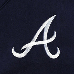 Atlanta Braves DKNY Sport Women's Lily V-Neck Pullover Sweatshirt - Navy - MLB Lifestyle