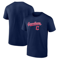 Cleveland Guardians Team Lockup T-Shirt - Navy - MLB Sale