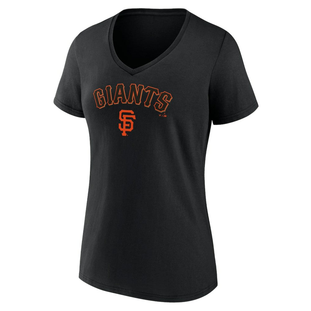 San Francisco Giants Women's Lockup V-Neck T-Shirt - Black - MLB Sale
