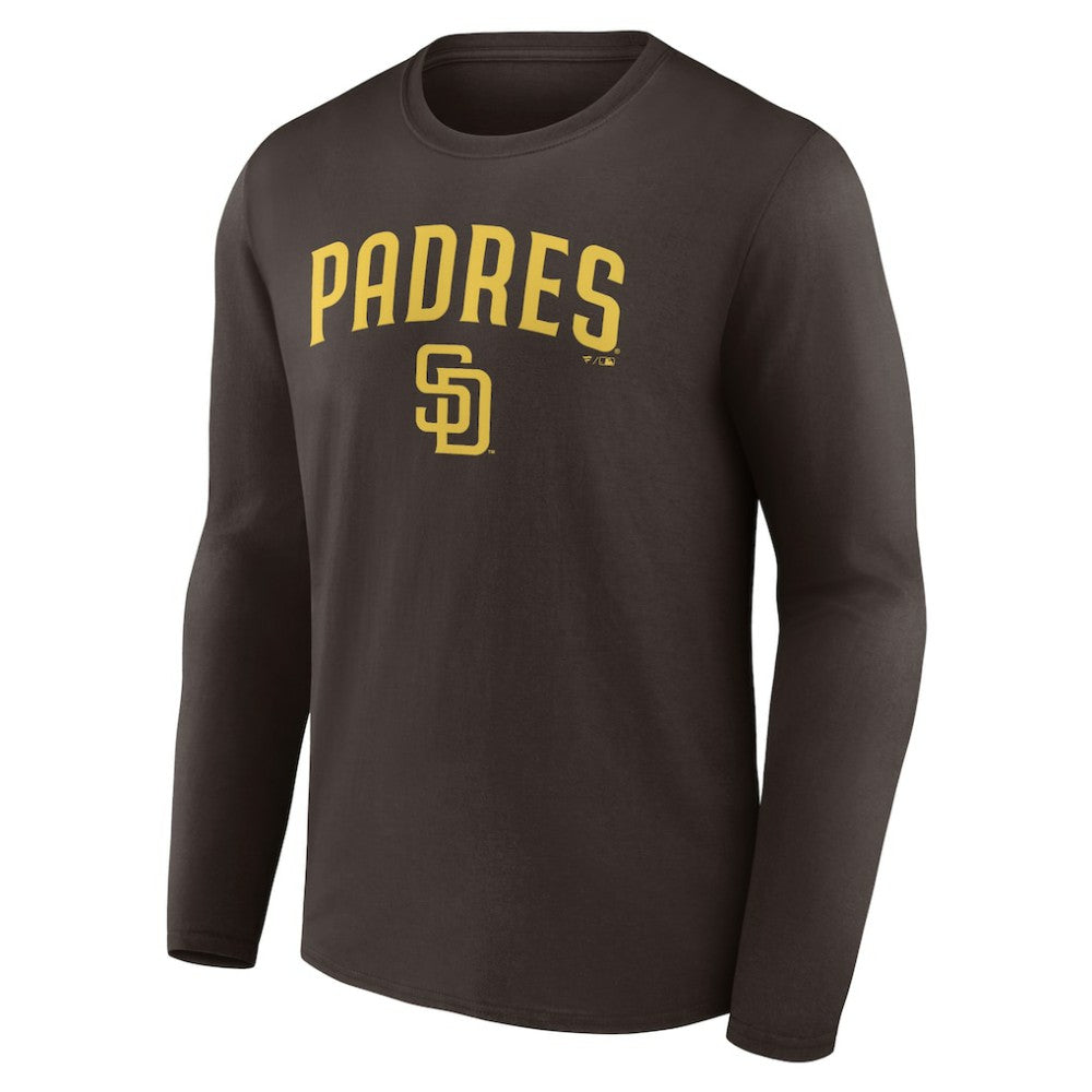 San Diego Padres Team Lockup Long Sleeve T-Shirt - Brown - MLB Online
