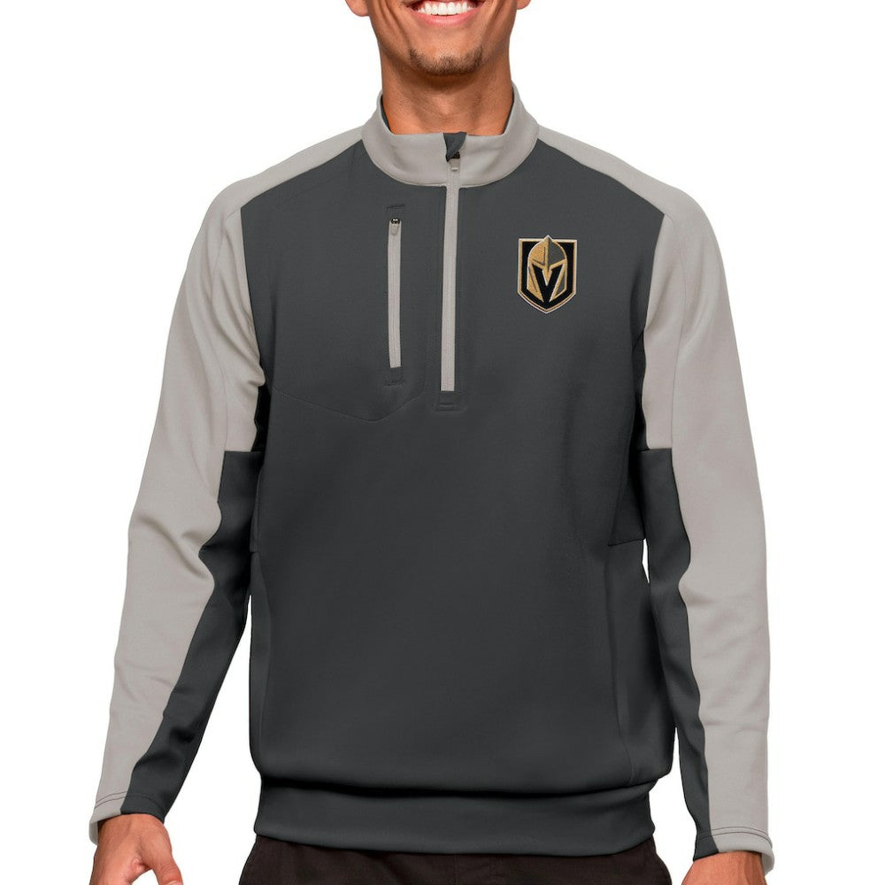 Vegas Golden Knights Antigua Quarter-Zip Pullover Top - Charcoal/Silver - NHL 5083486