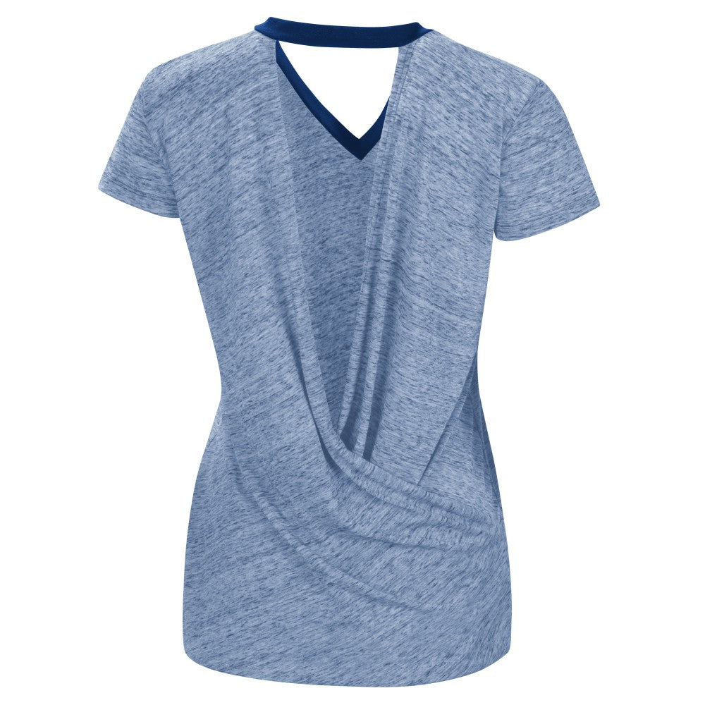 Kansas City Royals Touch Women's Halftime Back Wrap Top V-Neck T-Shirt - Royal - MLB on Sale