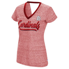 St. Louis Cardinals Touch Women's Halftime Back Wrap Top V-Neck T-Shirt - Red - MLB Discount