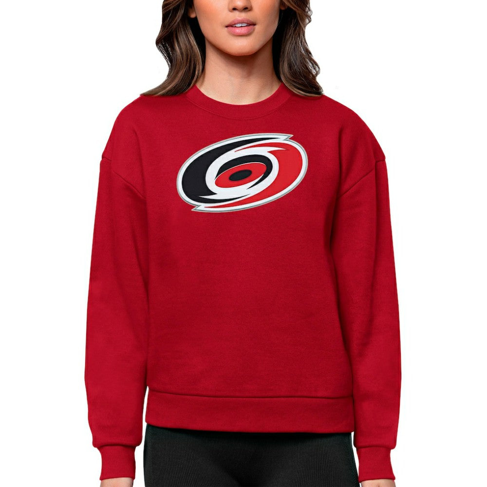 Carolina Hurricanes Antigua Women's Team Logo Victory Crewneck Pullover Sweatshirt - Red - NHL 5084211