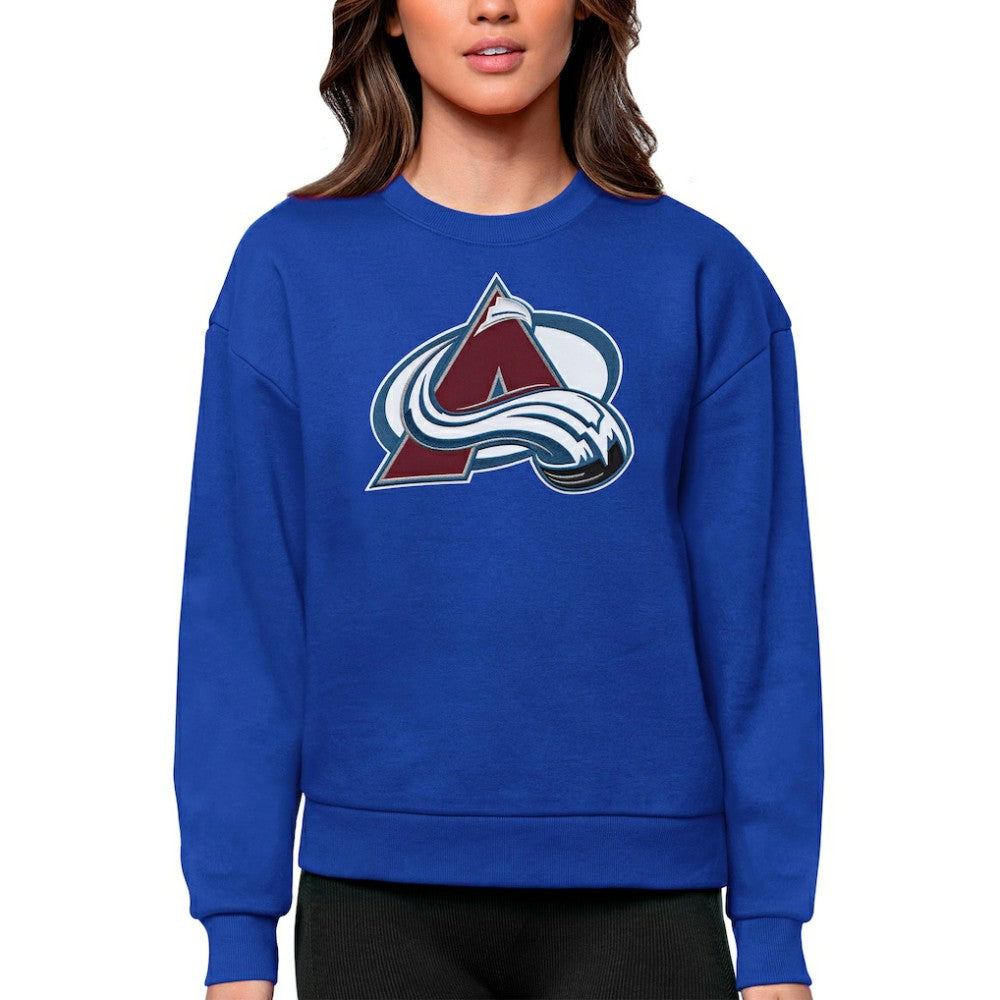 Colorado Avalanche Antigua Women's Team Logo Victory Crewneck Pullover Sweatshirt - Royal - NHL 5084220