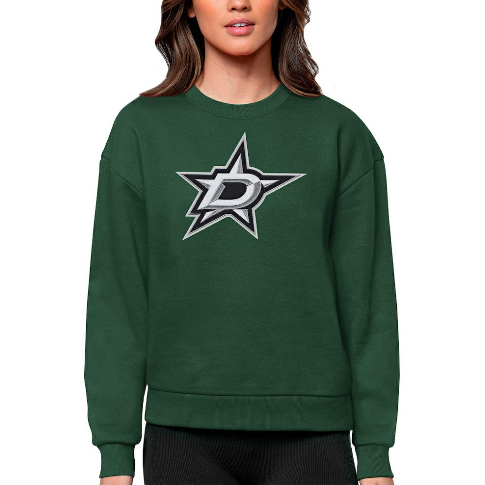 Dallas Stars Antigua Women's Team Logo Victory Crewneck Pullover Sweatshirt - Green - NHL 5084228