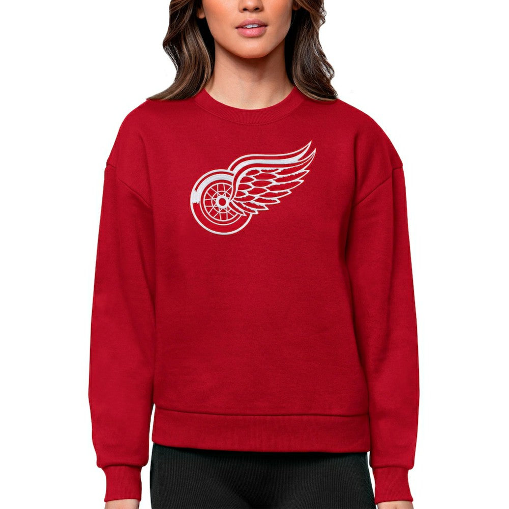 Detroit Red Wings Antigua Women's Team Logo Victory Crewneck Pullover Sweatshirt - Red - NHL 5084233