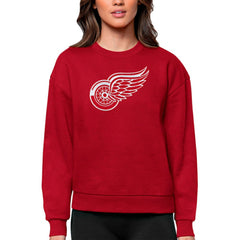 Detroit Red Wings Antigua Women's Team Logo Victory Crewneck Pullover Sweatshirt - Red - NHL 5084233