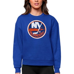 New York Islanders Antigua Women's Team Logo Victory Crewneck Pullover Sweatshirt - Royal - NHL 5084271