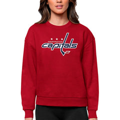 Washington Capitals Antigua Women's Team Logo Victory Crewneck Pullover Sweatshirt - Red - NHL 5084322