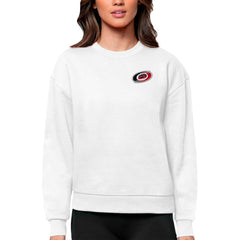 Carolina Hurricanes Antigua Women's Victory Crewneck Pullover Sweatshirt - White - NHL 5084368
