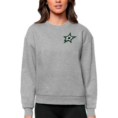 Dallas Stars Antigua Women's Victory Crewneck Pullover Sweatshirt - Heather Gray - NHL 5084385