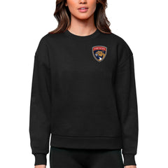 Florida Panthers Antigua Women's Victory Crewneck Pullover Sweatshirt - Black - NHL 5084396