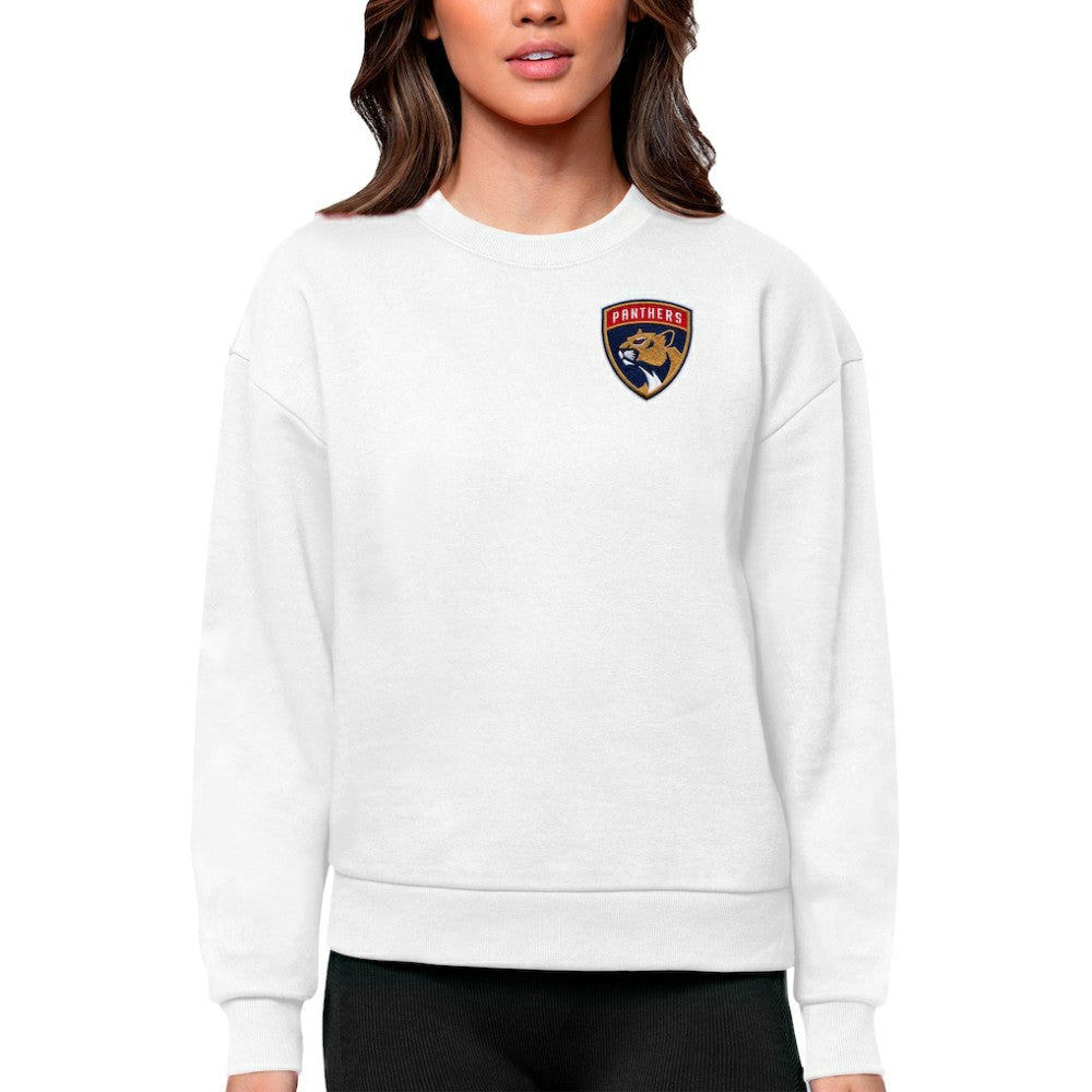 Florida Panthers Antigua Women's Victory Crewneck Pullover Sweatshirt - White - NHL 5084400