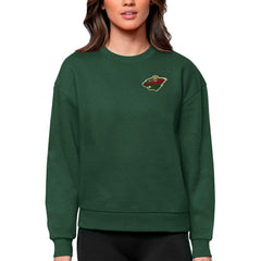Minnesota Wild Antigua Women's Victory Crewneck Pullover Sweatshirt - Green - NHL 5084405