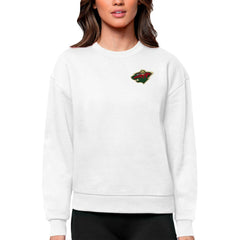 Minnesota Wild Antigua Women's Victory Crewneck Pullover Sweatshirt - White - NHL 5084408