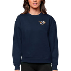 Nashville Predators Antigua Women's Victory Crewneck Pullover Sweatshirt - Navy - NHL 5084417