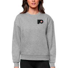 Philadelphia Flyers Antigua Women's Victory Crewneck Pullover Sweatshirt - Heather Gray - NHL 5084440