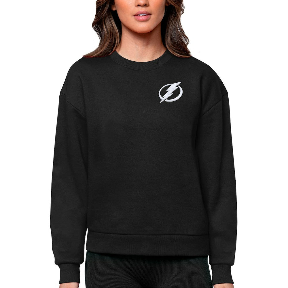 Tampa Bay Lightning Antigua Women's Victory Crewneck Pullover Sweatshirt - Black - NHL 5084458