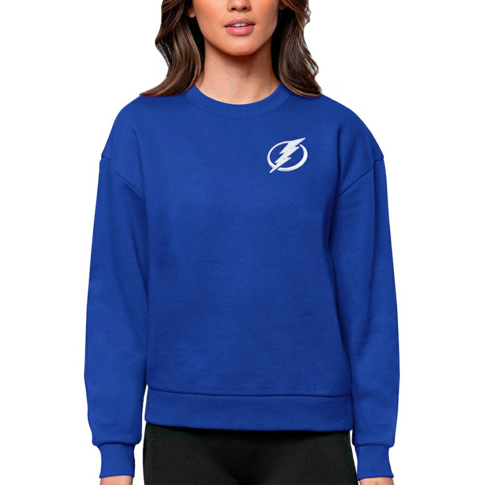 Tampa Bay Lightning Antigua Women's Victory Crewneck Pullover Sweatshirt - Royal - NHL 5084461