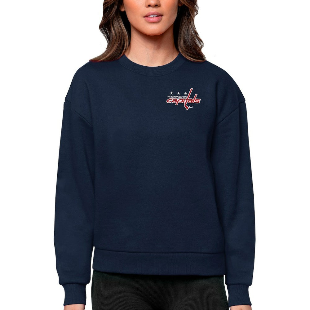 Washington Capitals Antigua Women's Victory Crewneck Pullover Sweatshirt - Navy - NHL 5084478