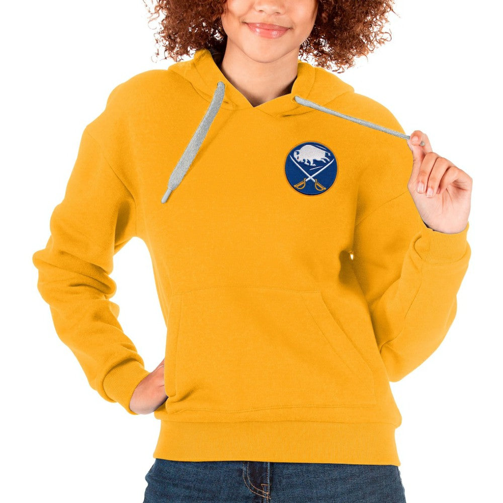 Buffalo Sabres Antigua Women's Victory Pullover Hoodie - Gold - NHL 5084880